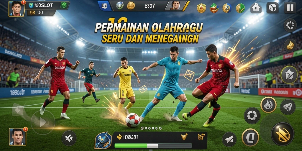 Screenshot gameplay 180SLOT menunjukkan pertarungan olahraga yang seru.