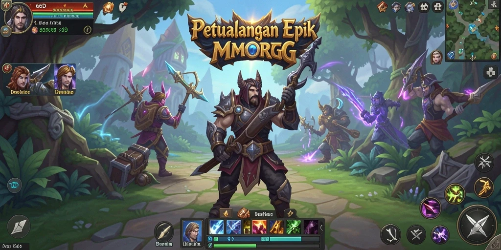 Tampilan seru gameplay 66D dalam dunia MMORPG.
