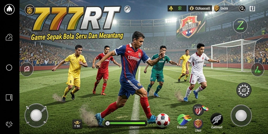 Tampilan gameplay <strong>777RT</strong> yang menegangkan dalam aksi sepak bola.