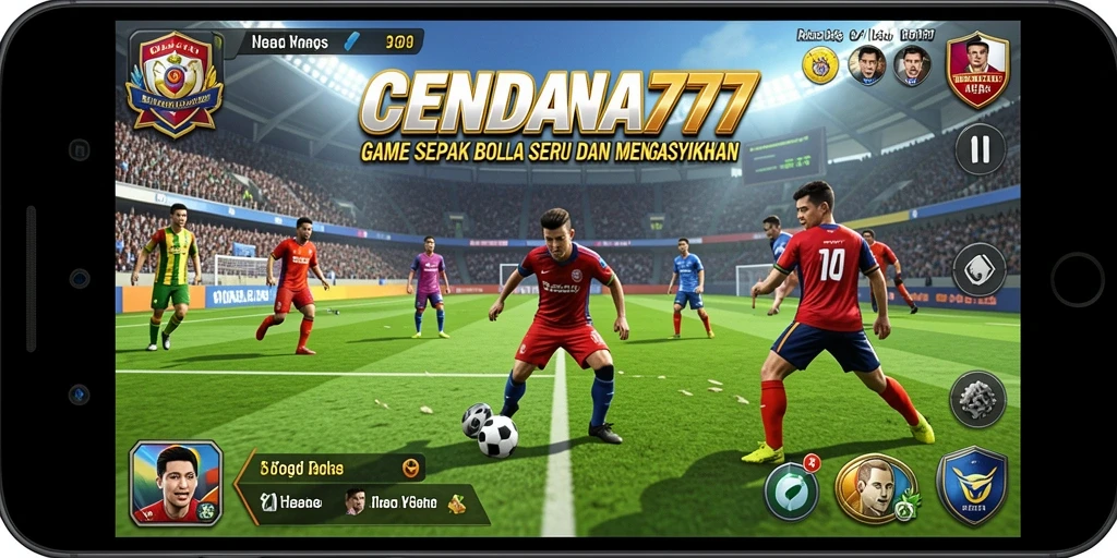 Tampilan gameplay CENDANA777 yang menampilkan aksi sepak bola yang mendebarkan.