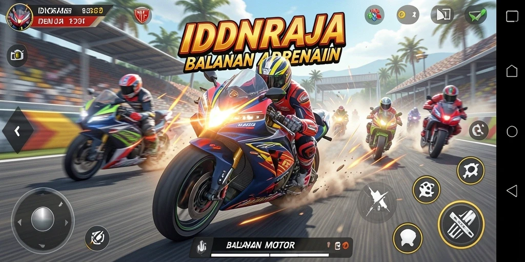 Gameplay seru balapan motor di IDNRAJA.