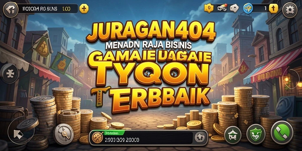 Tampilan layar utama JURAGAN404 dengan gameplay Tycoon yang menarik.