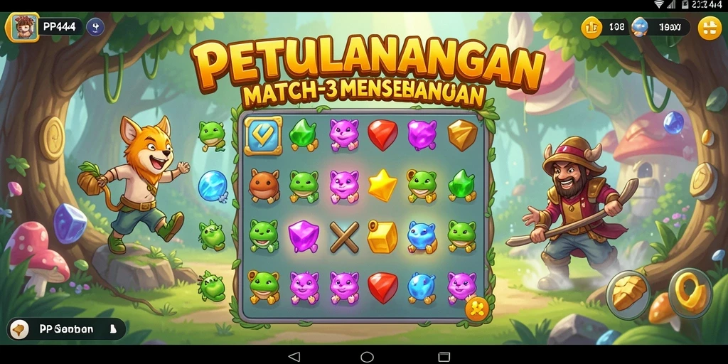 Gameplay PP444 yang seru dan penuh warna.
