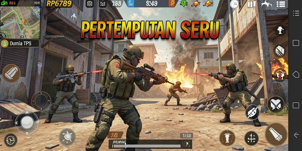 Screenshot gameplay RP6789 yang menarik dengan aksi tembak-menembak.
