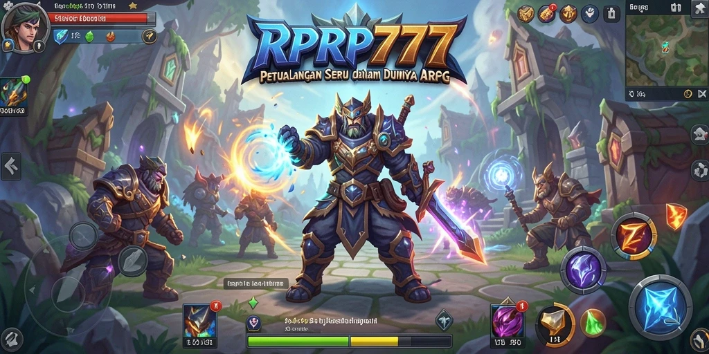 Screenshot RPRP777 menunjukkan intensitas pertarungan dalam game ARPG.