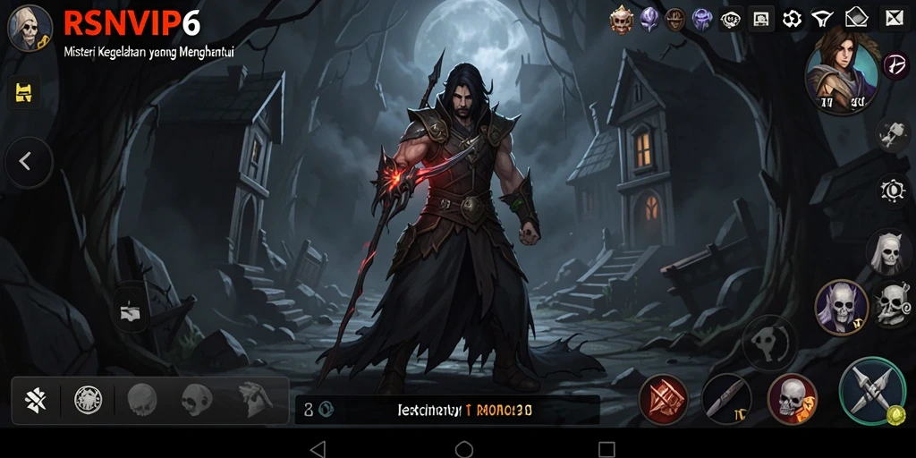 Tampilan gameplay mengerikan dalam RSNVIP6, penuh dengan kegelapan.